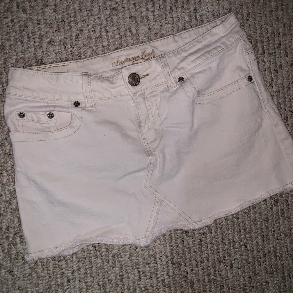 White jean skirt
